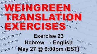 LIVE Weingreen – Exercise 23 [upl. by Lebiram]