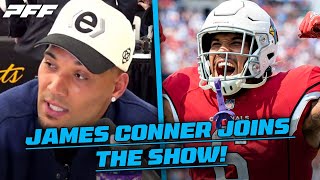 Cardinals RB James Conner Discusses the Arizona Cardinals Future  PFF [upl. by Nyleuqaj]