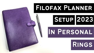 2023 Planner Setup in Purple Filofax Finsbury Personal [upl. by Anirret579]