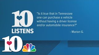 10Listens Can you buy a car without a drivers license or car insurance in Tennessee [upl. by Aynos]