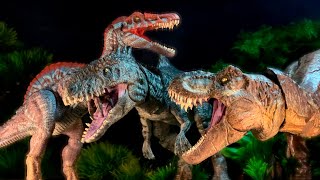 Jurassic world TRex vs Giga vs Spino Stop Motion [upl. by Lienahs]