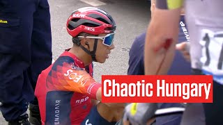 Egan Bernal And Others Crash In Tour Of Hongrie 2023 [upl. by Fabria]