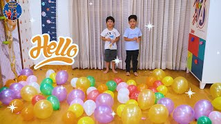 Balloon Room  Riaan amp Rivaan Playing and Popping Colorful Balloons  Fun Balloon Video [upl. by Nadya487]