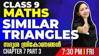 Class 9 Maths  Similar Triangles  Part 3 സദൃശ ത്രികോണങ്ങൾ  Chapter 7  Exam Winner [upl. by Natalia]