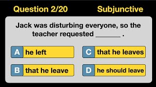 20 Question Test on the Subjunctive B2 LEVEL english englishgrammar grammar subjunctive [upl. by Martz]