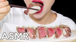 ASMR Ribeye STEAK SUSHI Big Bites 스테이크 초밥 리얼사운드 먹방 Eating Sounds [upl. by Odlavu]