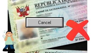 Cancelar calidad migratoria  Anular carnet de extranjería en Peru  Migraciones [upl. by Akinek929]