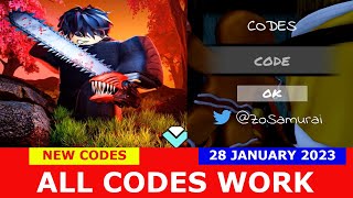 NEW UPDATE CODES CHAINSAW ZO ぞ SAMURAI ROBLOX  ALL CODES  January 28 2023 [upl. by Daitzman626]