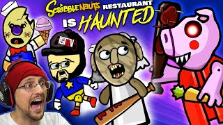 PIGGY invades FGTeeVs HAUNTED Restaurant Revenge 4 Granny Scribblenauts Unlimited 4 [upl. by Anivlem]