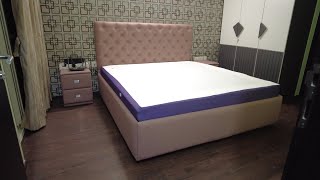 King Size Storage Bed  Hydraulic Storage Bed  Upholstered Lift Top Storage Bed [upl. by Lahcear918]