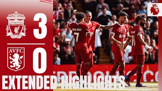 EXTENDED HIGHLIGHTS Super Szoboszlai amp Salah goals in Anfield victory  Liverpool 30 Aston Villa [upl. by Fawna433]