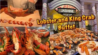 Lobster and King Crab Dim Sum Brunch Buffet  Jasmine in the Bellagio Las Vegas [upl. by Arhna]