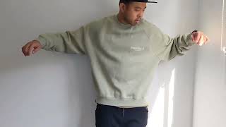 Essentials Fear Of God Sea Foam Crew Neck Sweatshirt  Close Up and Sizing Fit Guide [upl. by Olegnalehcim]