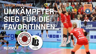 Umkämpfter Sieg für die Favoritinnen 🏐 1 Volleyball Bundesliga Frauen [upl. by Kim289]