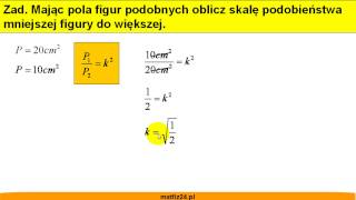Skala podobieństwa a pola figur podobnych  Matfiz24pl [upl. by Tedmund]