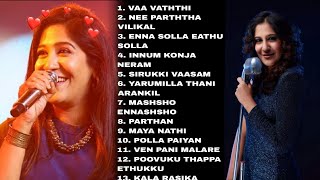 Shweta Mohan Hits  love songs ❤  Jukebox tamil  SLX BGM love shweta lovesong song [upl. by Ahseenat]