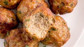 Delicious And Juicy Turkey Meatballs Made In An Air Fryer [upl. by Aneehs]