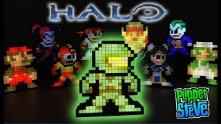 Minecraft Puppet Steve Pixel Pals Halo Master Chief Street Fighter 8bit Light up Figures PDP Toys [upl. by Coleman163]