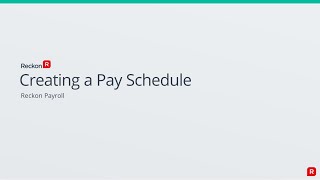 Creating a Pay Schedule [upl. by Annailuj]