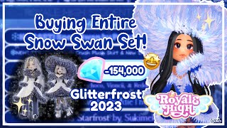 ☾ I Bought The Entire Snow Swan Set  Glitterfrost 2023  Royale High [upl. by Yelsna]