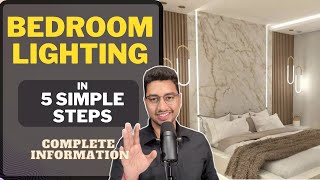 Do BEDROOM lighting in 5 simple steps Learn layering of lights type of lights make luxury bedroom [upl. by Nelsen889]