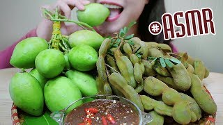 ASMR EXTREME SOUR MANGO amp TAMARIND in Thai Shrimp Paste DippingCRUNCHY EATING SOUNDS  LINHASMR [upl. by Anet422]