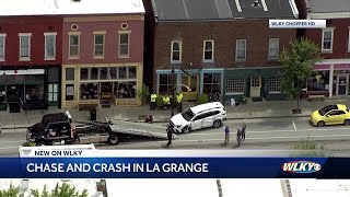 Crash following a car chase in La Grange [upl. by Nnylarak]