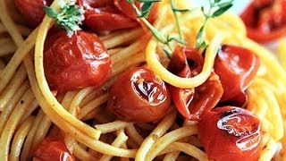 SPAGHETTI CON POMODORINI FRESCHI scattarisciati o scattati  ricetta salentina [upl. by Anihs]