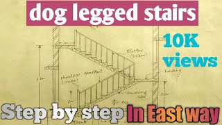 how to draw Dog legged stair step by step in simple waycivil engineering drawing👍👍👍 [upl. by Ahsirat]