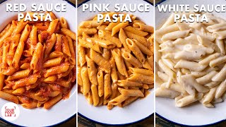 White Sauce Pasta  Red Sauce Pasta  Pink Sauce Pasta  Easy Pasta Recipes  Chef Sanjyot Keer [upl. by Monk]