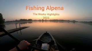 River Fishing Alpena Michigan Catching Smallmouth Bass [upl. by Aemat]