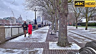 ☃️ 3 HOURs of London Snow Walk ❄️ The Best of Snowfall in London 4K HDR [upl. by Egni]