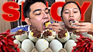 Mukbang Spicy Balut na medyo BUGOK hahaha [upl. by Siroled]