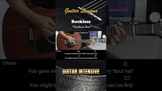 Reckless  Madison Beer  EASY Guitar Tutorial with Chords  Lyrics guitarchords [upl. by Lehsreh]