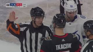 Forsberg makes the save ref doesnt stop the play Tampa scores [upl. by Eidob]