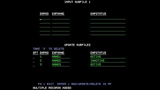 IBM i AS400 Tutorial iSeriesSystem iDisplay more than one subfile at a time1 INPUT amp 1 UPDATE [upl. by Pallaton]