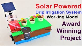 solar powered drip irrigation system working model for science project exhibition  diy  howtofunda [upl. by Wager]