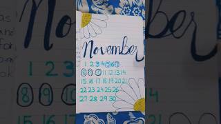 Making calendar of November shortcalenderimportantviralartdrawingpainting [upl. by Procora]