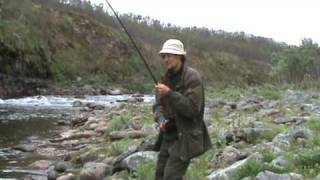 Fly fishing salmon in Norwegian lapland Jakobselv Touroperator Arntzen Arctic Adventures [upl. by Jennilee150]