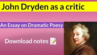 John Dryden as a critic  John Dryden analysis  BS English 7th semester literary criticism [upl. by Etnoel]