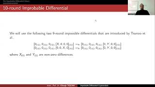 Improbable Differential Cryptanalysis of CLEFIA [upl. by Maurilia]