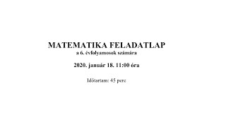 6 osztályos matek felvételi 2020 január 18  10 feladat [upl. by Sido]