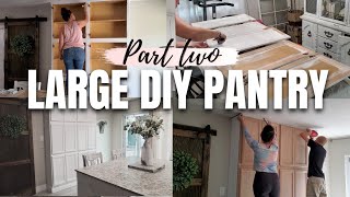 DIY PANTRY  PANTRY WALL  USING UPPER CABINETS TO MAKE A LARGE PANTRY PART TWO [upl. by Aranat]