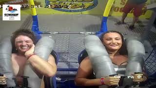 Girls go for free Slingshot ride  Sunny Beach Bulgaria  0017 [upl. by Ajoop]