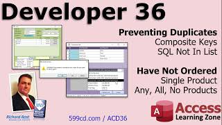 Microsoft Access Developer Level 36 Preventing Duplicates Have Not Ordered MultiSelect Listbox [upl. by Webb743]