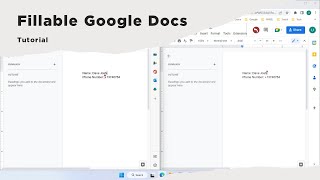 Fillable Document on Google Documents  Make your Google Document Fillable [upl. by Sheela]