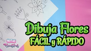 🌸Cómo Dibujar Flores 🌻🌷🌹 FÁCIL y RÁPIDO Paso a Paso 🌟Notas Kreativas🌟 [upl. by Anirpas620]