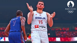 NBA 2K24 Live Simulation  USA vs Serbia FULL GAME  Olympic Mens Basketball [upl. by Breanne96]