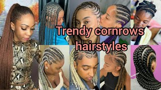 Trendy cornrows hairstyles for black women  Cornrows braids hairstyles Cornrows hairstyles 2024 [upl. by Clements]