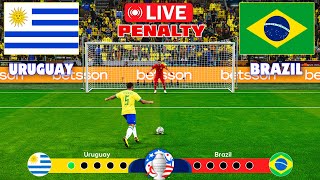 🔴PENALTY  URUGUAY vs BRAZIL I COPA AMERICA 2024 QUARTER FINAL  REALISTIC PES GAMEPLAY [upl. by Mignon550]